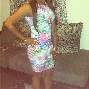 Beautiful floral print body con dress